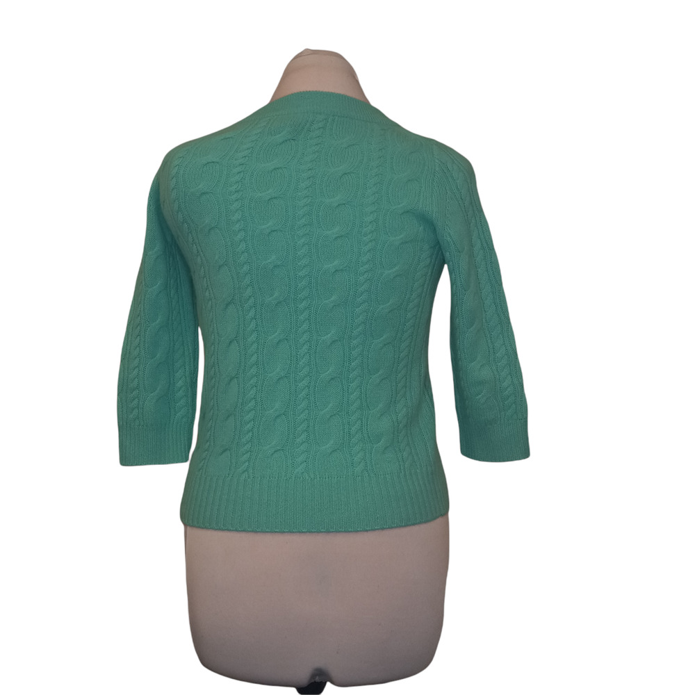 J Crew Aqua Blue Crew Neck Italian Cashmere Sweater XS - Picture 3 of 4